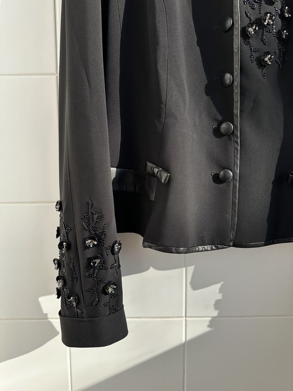 Dior DIOR Beaded Jacket Embroidered with Pearl Celluloid Flowers Size M / US 6-8 / IT 42-44 - 10 Thumbnail