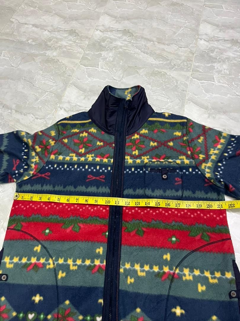 Japanese Brand Japanese Vintage Patterned Fleece Zip Up Jacket Size US S / EU 44-46 / 1 - 13 Thumbnail
