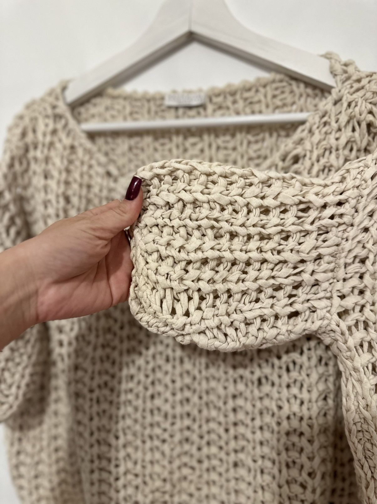 Brunello Cucinelli Luxury designer quality short sleeve crochet sweater Size M / US 6-8 / IT 42-44 - 2 Thumbnail