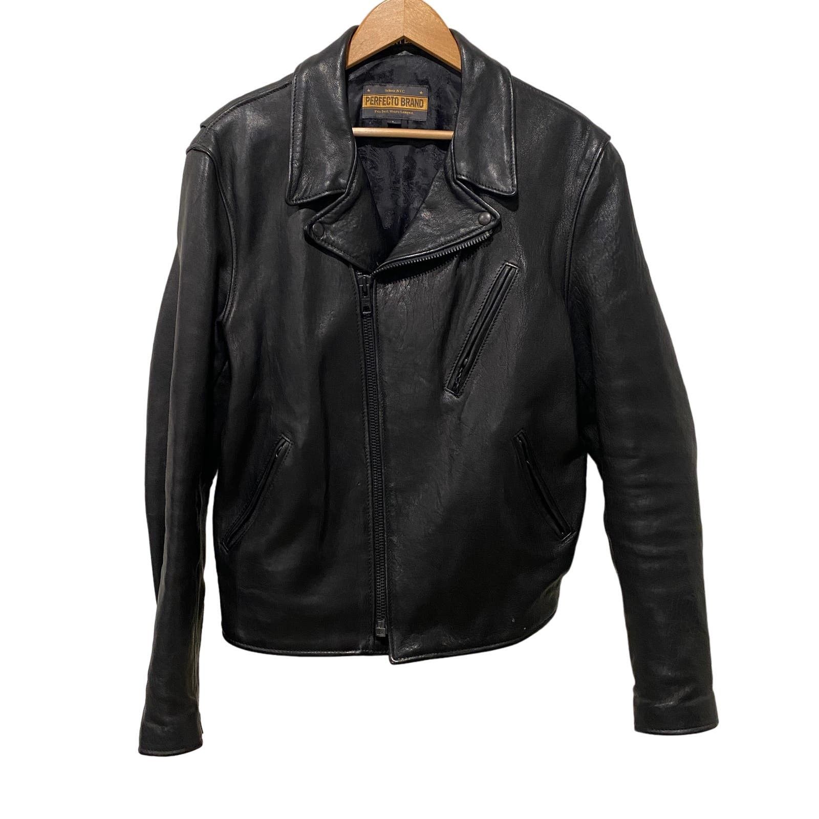 Schott Raven Lambskin Perfecto in Black