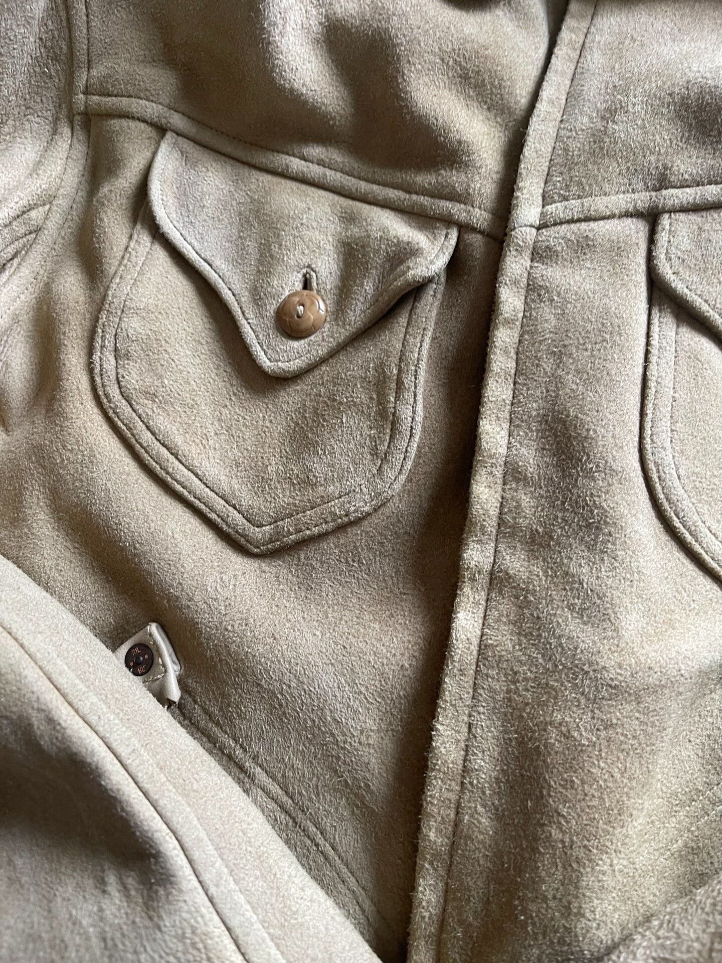 RRL Ralph Lauren RRL Beige Suede Leather Jacket Size US S / EU 44-46 / 1 - 2 Thumbnail