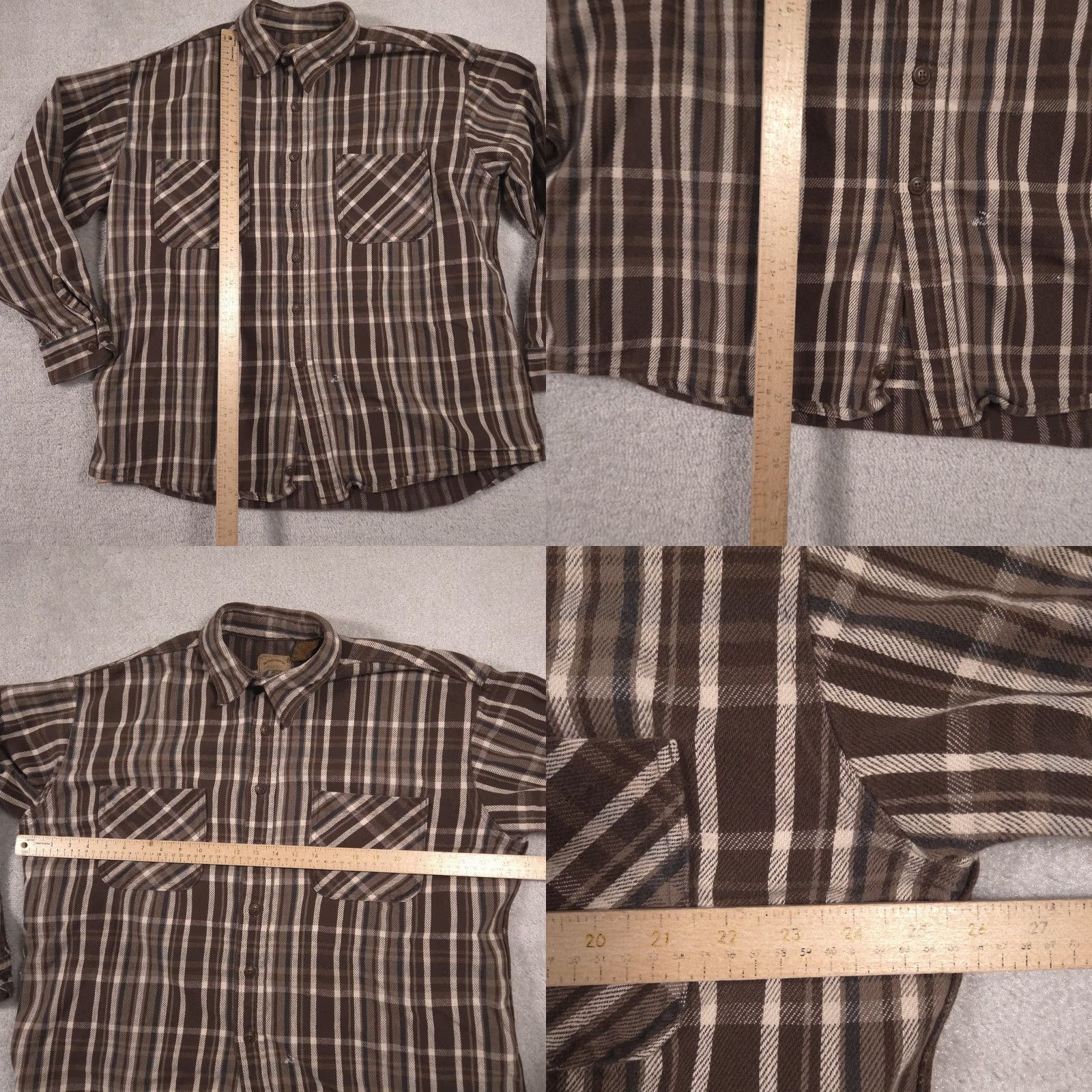 Duluth Trading Company Duluth Trading Co Shirt Mens XL Brown Plaid Flannel Button Front Long Sleeve Size US XL / EU 56 / 4 - 8 Thumbnail