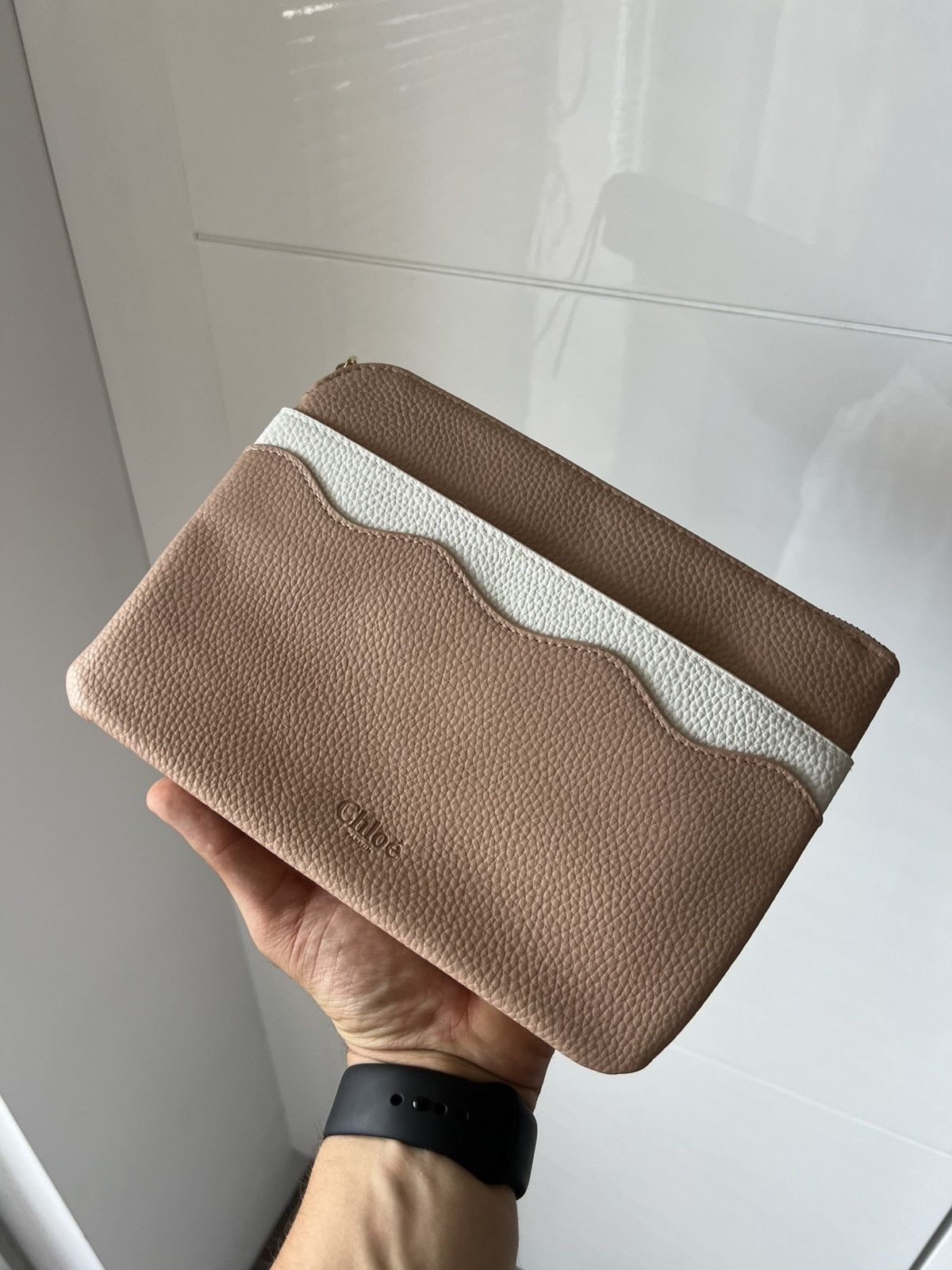 Chloe Chloe Parfum Zip Navy Pink/Beige Clutch Bag Size ONE SIZE - 2 Thumbnail