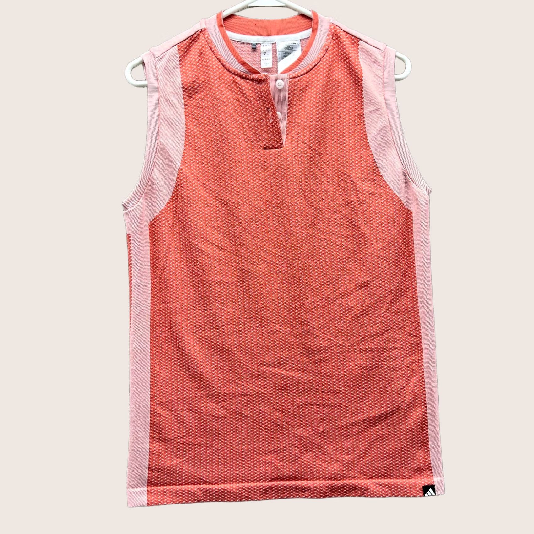 Adidas Adidas Shirt Womens Medium Polo Sleeveless Henley Primeknit Orange Heather Size M / US 6-8 / IT 42-44 - 1 Thumbnail