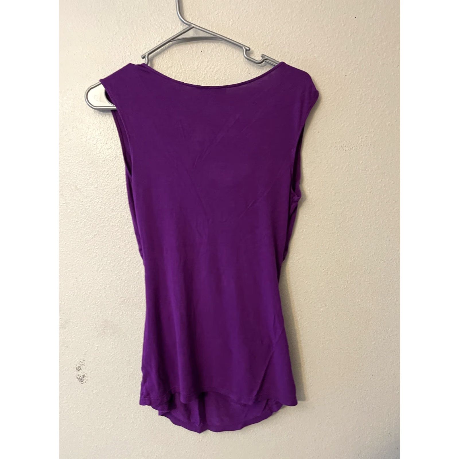 Express Express Womens Draped Twist Front Sleeveless Top M Purple Stretch Casual Nuetral Size M / US 6-8 / IT 42-44 - 3 Thumbnail