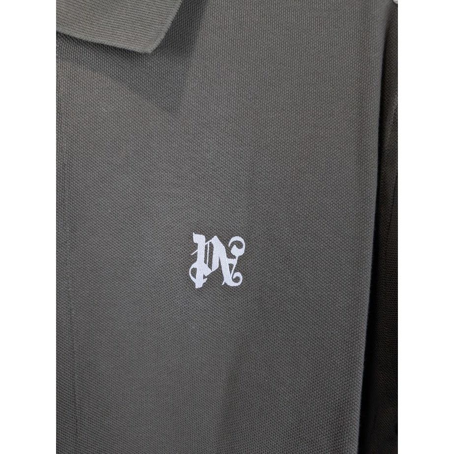 Palm Angels o1rshd1 Q:2 / PA Monogram Piquet Track Shirt in Brown Size US L / EU 52-54 / 3 - 6 Thumbnail