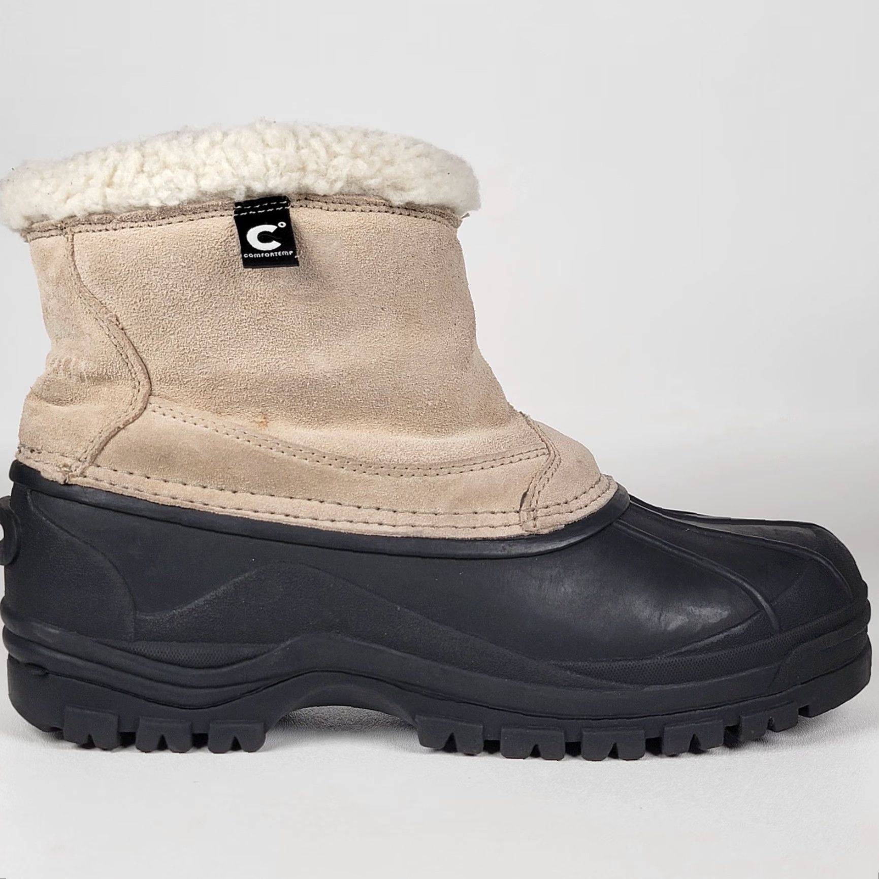 Vintage Due North Snow Boots Men Size 10 Beige Waterproof Insulated Leather Uppers Rubber Sole Winter Snow Boot Mens Size US 10 / EU 43 - 3 Thumbnail