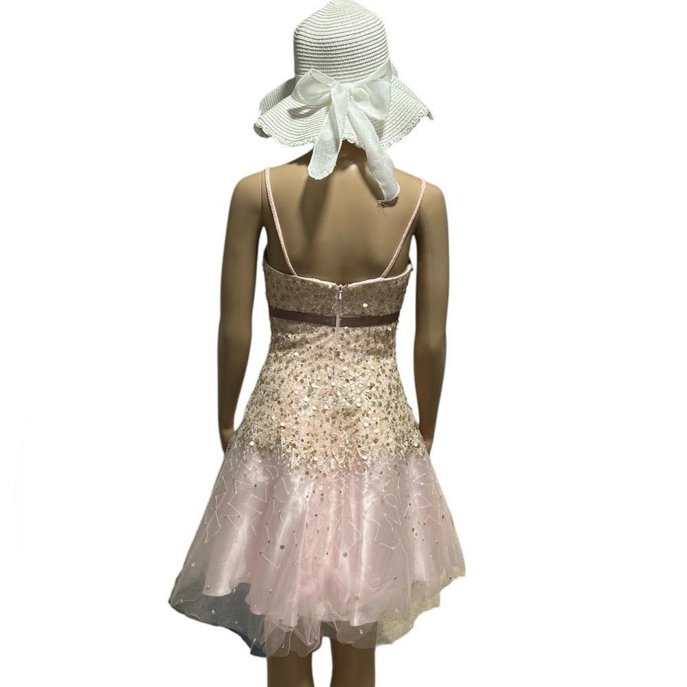 Designer Pink and Gold Sequin Cocktail Dress Size S / US 4 / IT 40 - 3 Thumbnail