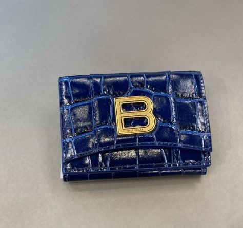 image of Balenciaga O1In1G1223 Unisex Wallet In Blue, Men's
