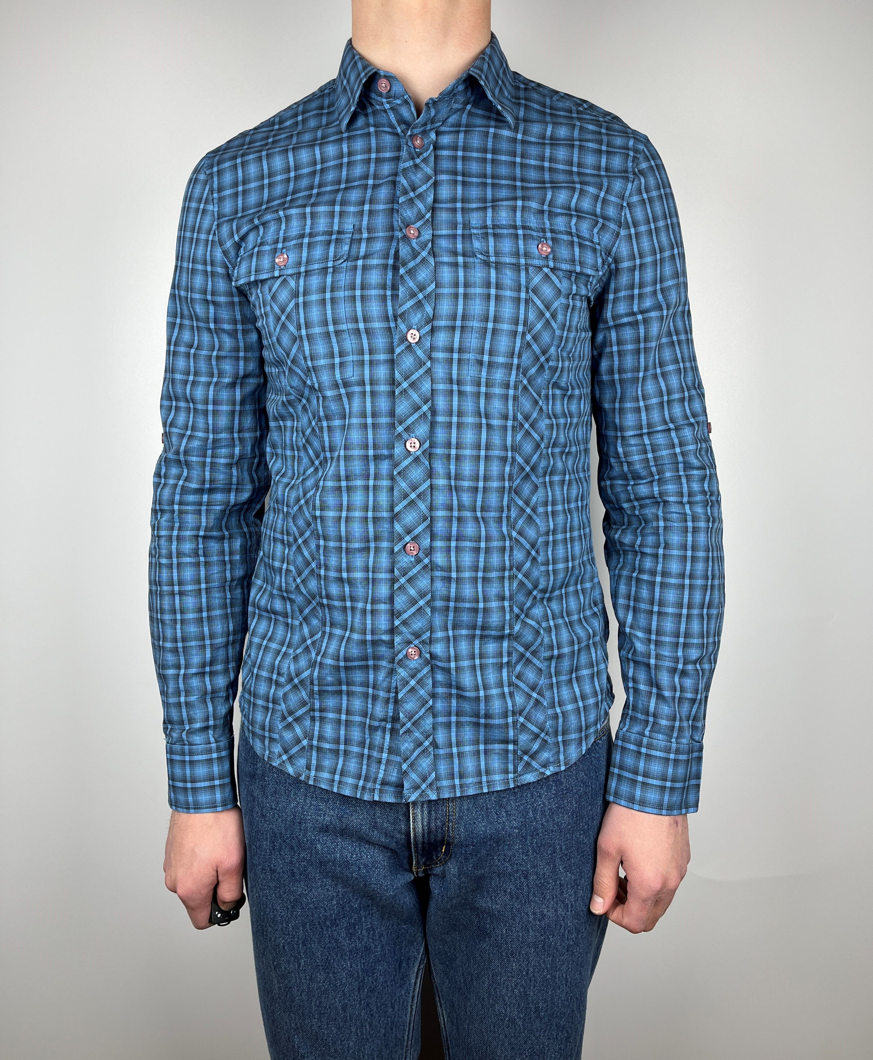 Armani Exchange A/X Armani Exchange Check Long Sleeve Button Up Shirt Size US M / EU 48-50 / 2 - 2 Thumbnail