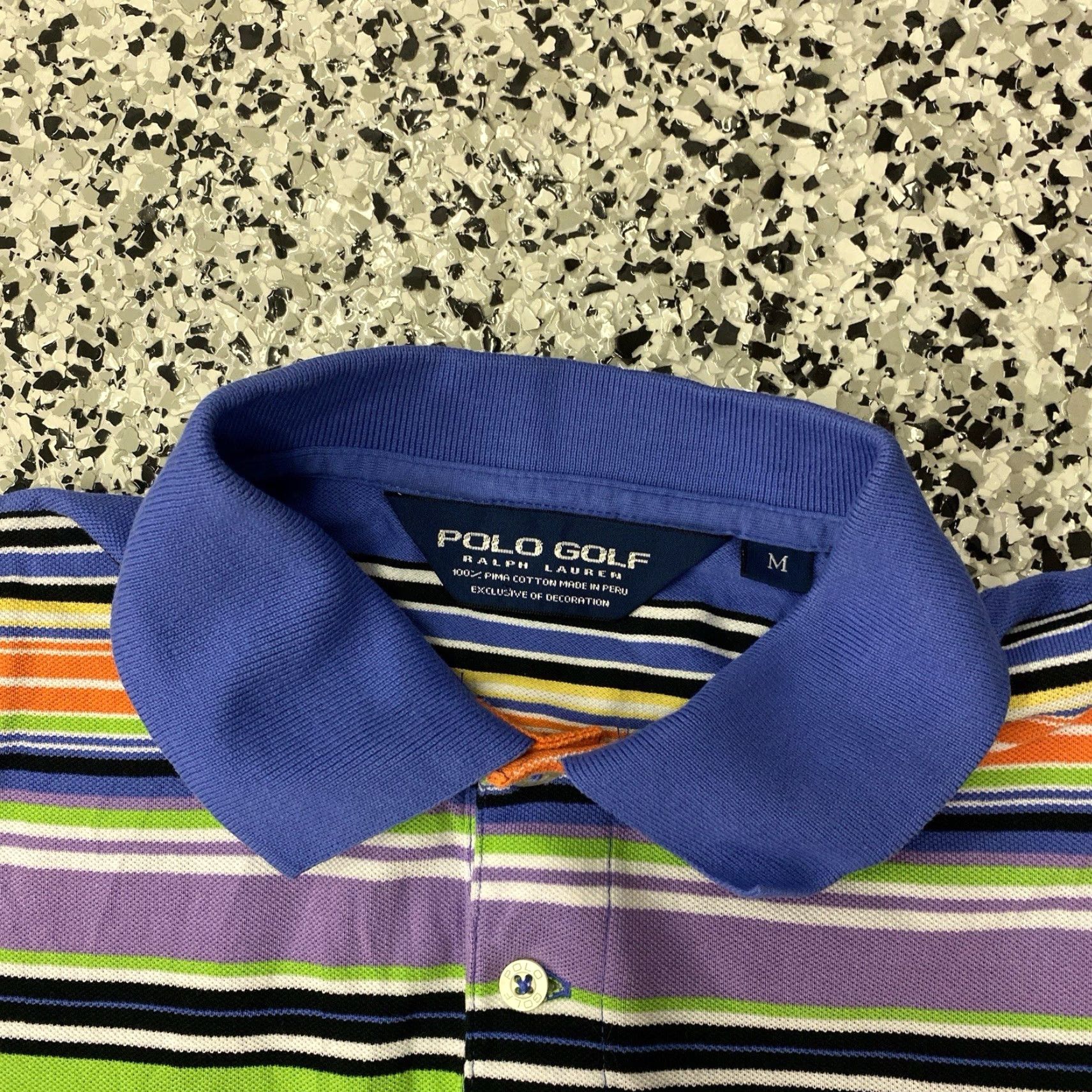 Polo Ralph Lauren VINTAGE Polo Ralph Lauren Polo Shirt Mens M Blue Striped 90s Golf Rugby Preppy Casual Size US M / EU 48-50 / 2 - 2 Thumbnail