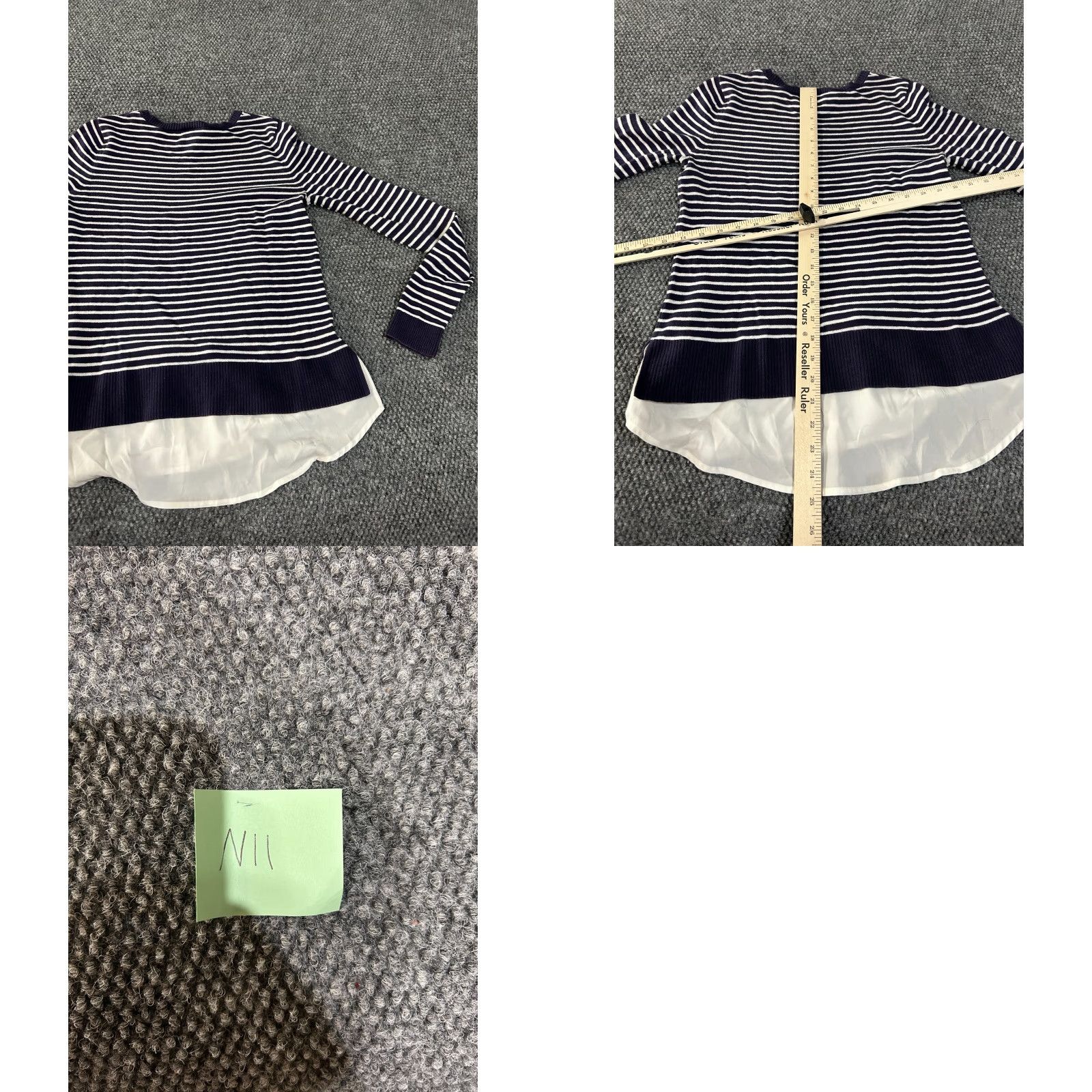 Loft LOFT Sweater Women Small Navy White Striped Knit Cable Crew Neck Long Sleeve Casual Preppy Office Pullover All Seasons 100% Cotton Regular Fit Boys? Size S / US 4 / IT 40 - 8 Thumbnail