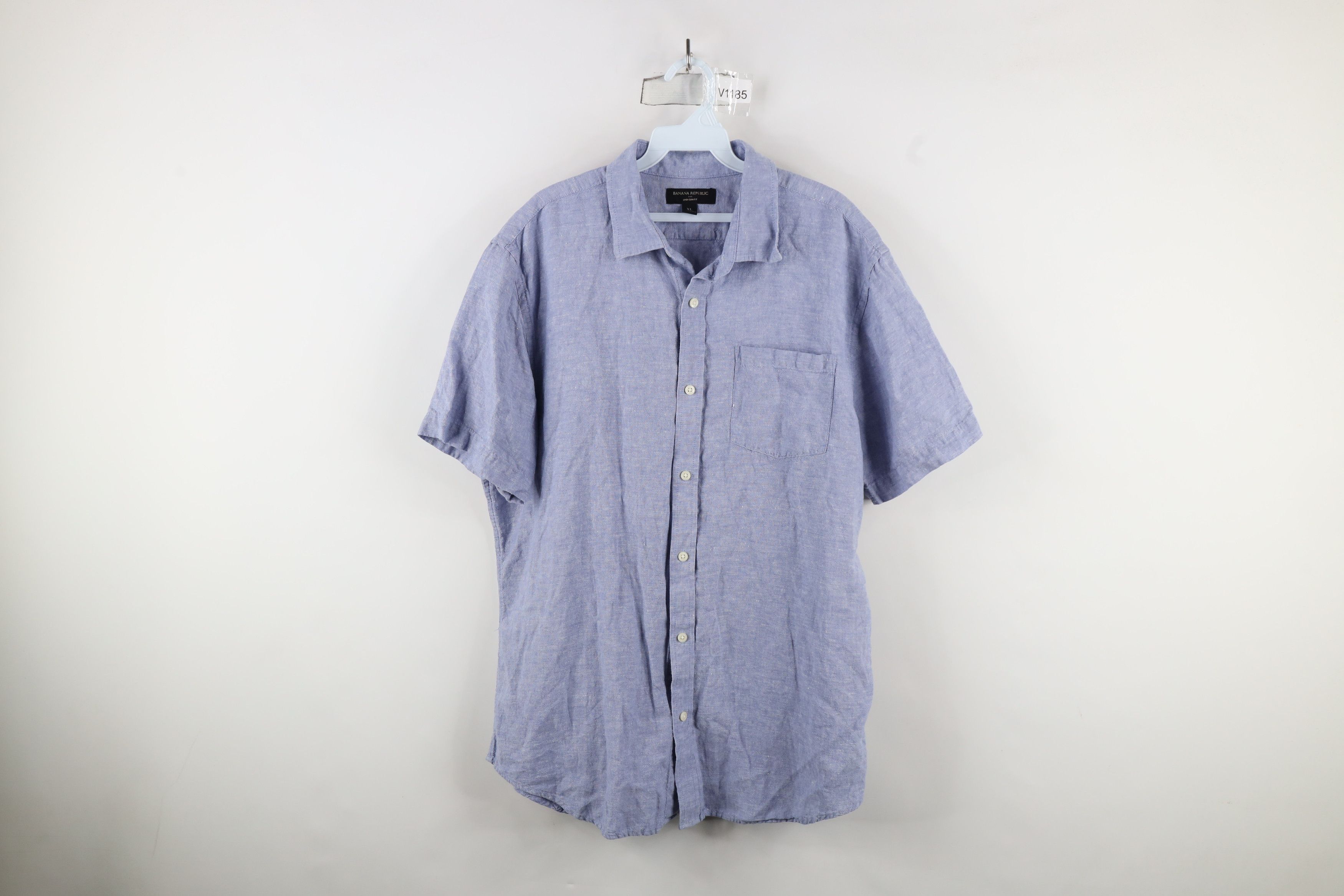 Banana Republic × Vintage Banana Republic Chambray Short Sleeve Button Shirt Blue Size US XL / EU 56 / 4 - 1 Thumbnail