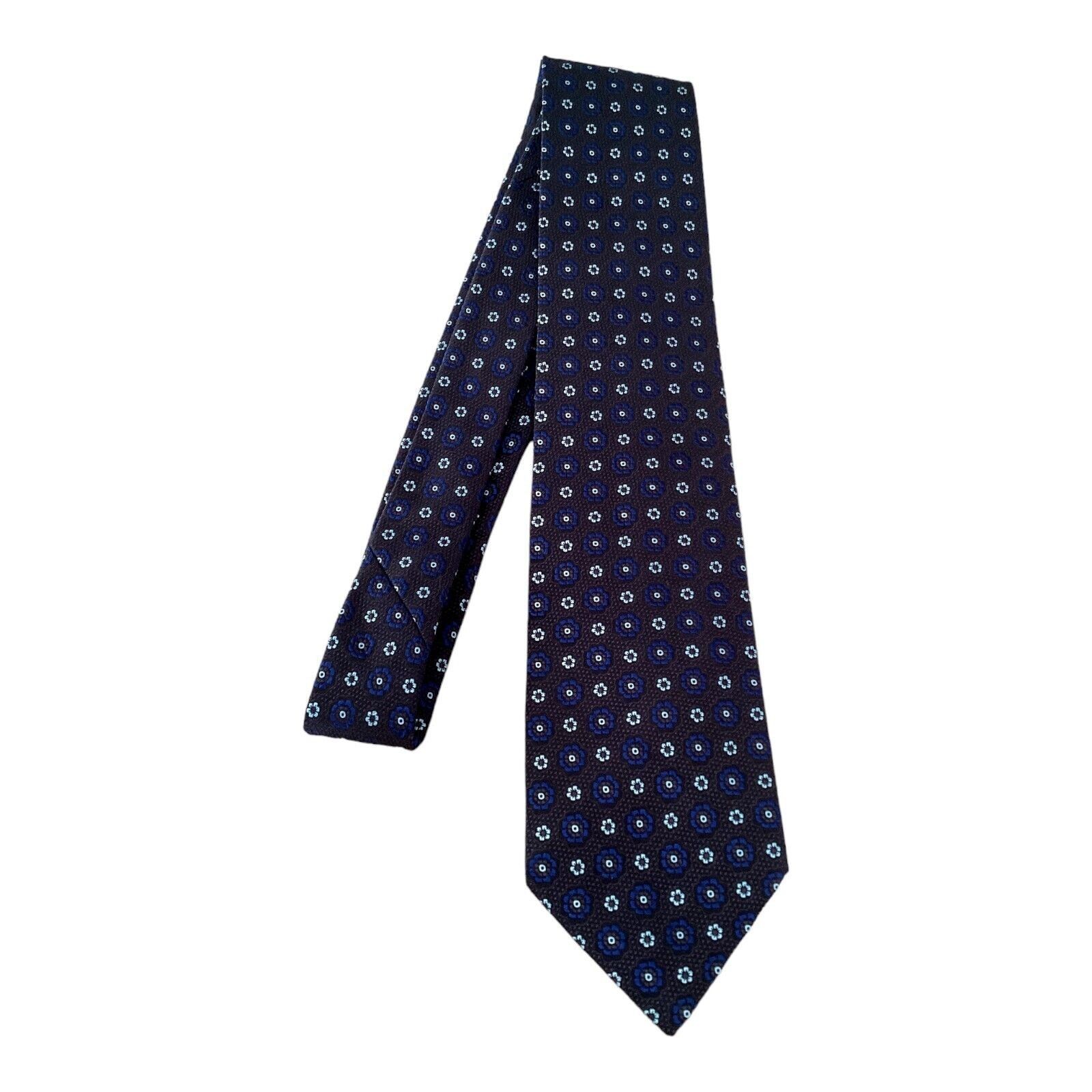 Charvet CHARVET PLACE VENDÔME Brown Floral Luxury Silk Tie France W: Size ONE SIZE - 3 Thumbnail