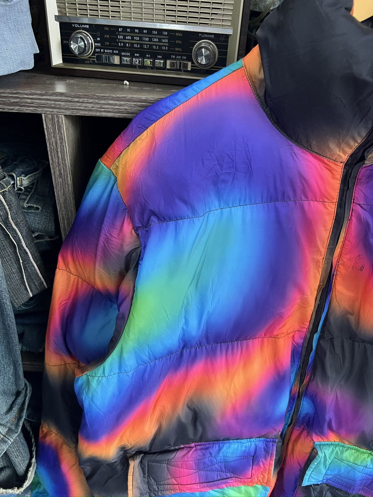 Converse 🔥Rare Distressed Converse Multicolor Puffer Jacket Size US L / EU 52-54 / 3 - 5 Thumbnail