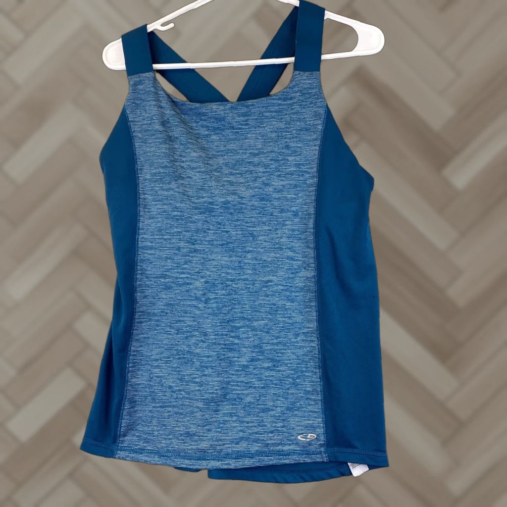 Champion Champion DuoDry Tank Top Women Green Indigo Size Large Active Athletic / 64-3 Breather? Size L / US 10 / IT 46 - 1 Thumbnail