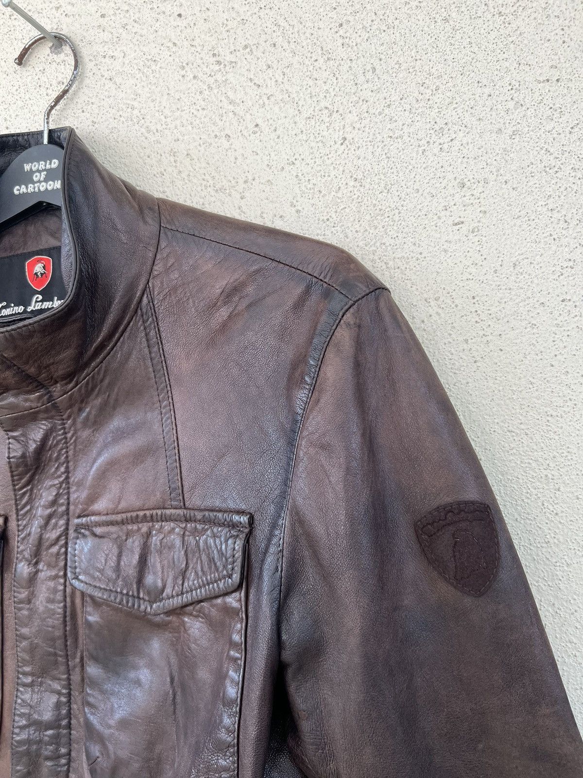 Lamborghini Vintage Tonino Lamborghini Patina Dark Brown Leather Jacket Size US M / EU 48-50 / 2 - 9 Thumbnail