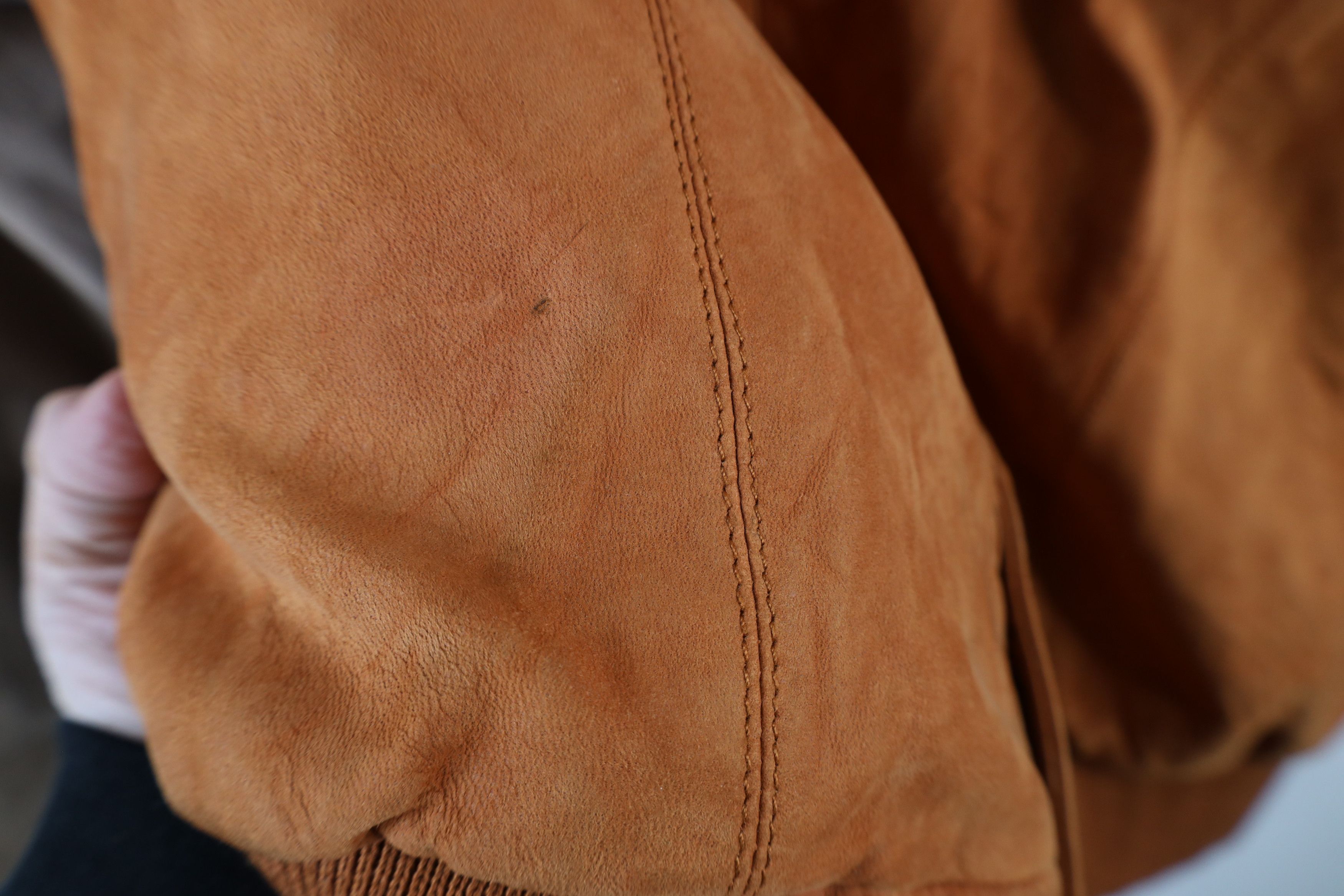 Vintage Vintage 90s Streetwear Leather Button Varsity Jacket Orange Size US XL / EU 56 / 4 - 5 Thumbnail