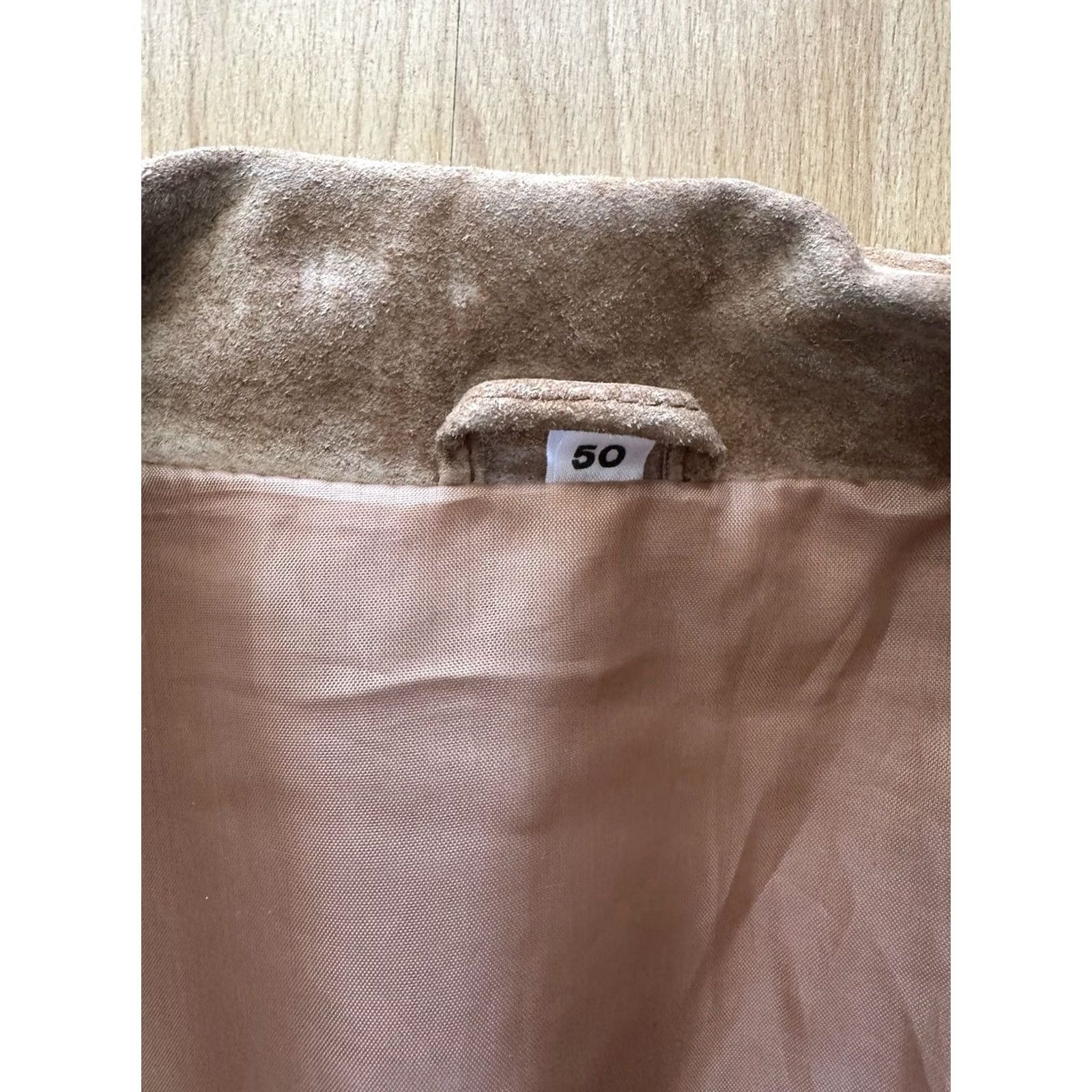 Vintage Vintage Aztec Navajo Bomber Jacket - Inca Style Tan Leather Festival Coat – Unisex Adult Size US M / EU 48-50 / 2 - 5 Thumbnail