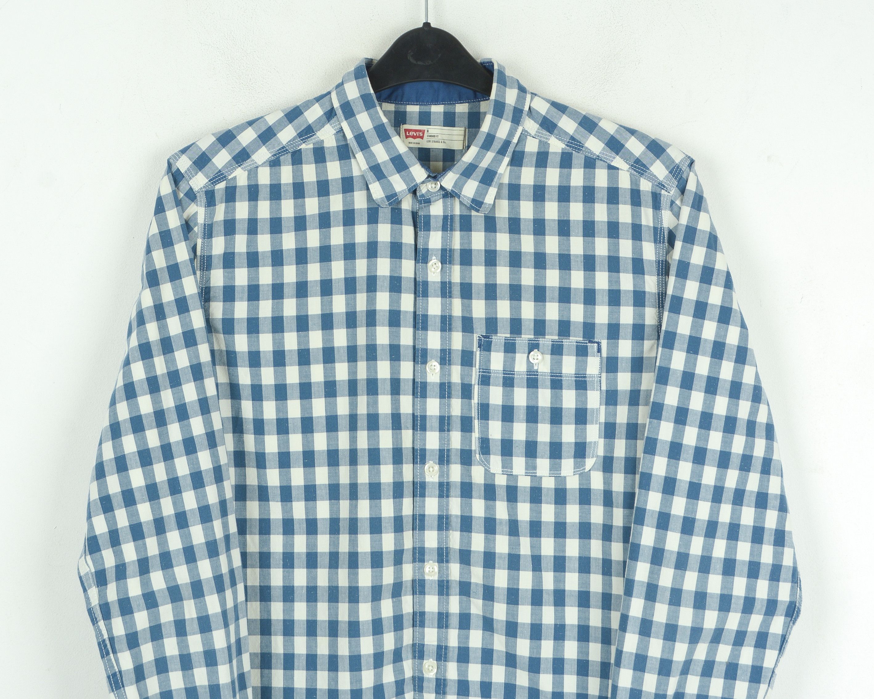 Levi's Casual Shirt Check Plaid Long Sleeve Button Classic Fit Top Size US M / EU 48-50 / 2 - 2 Thumbnail