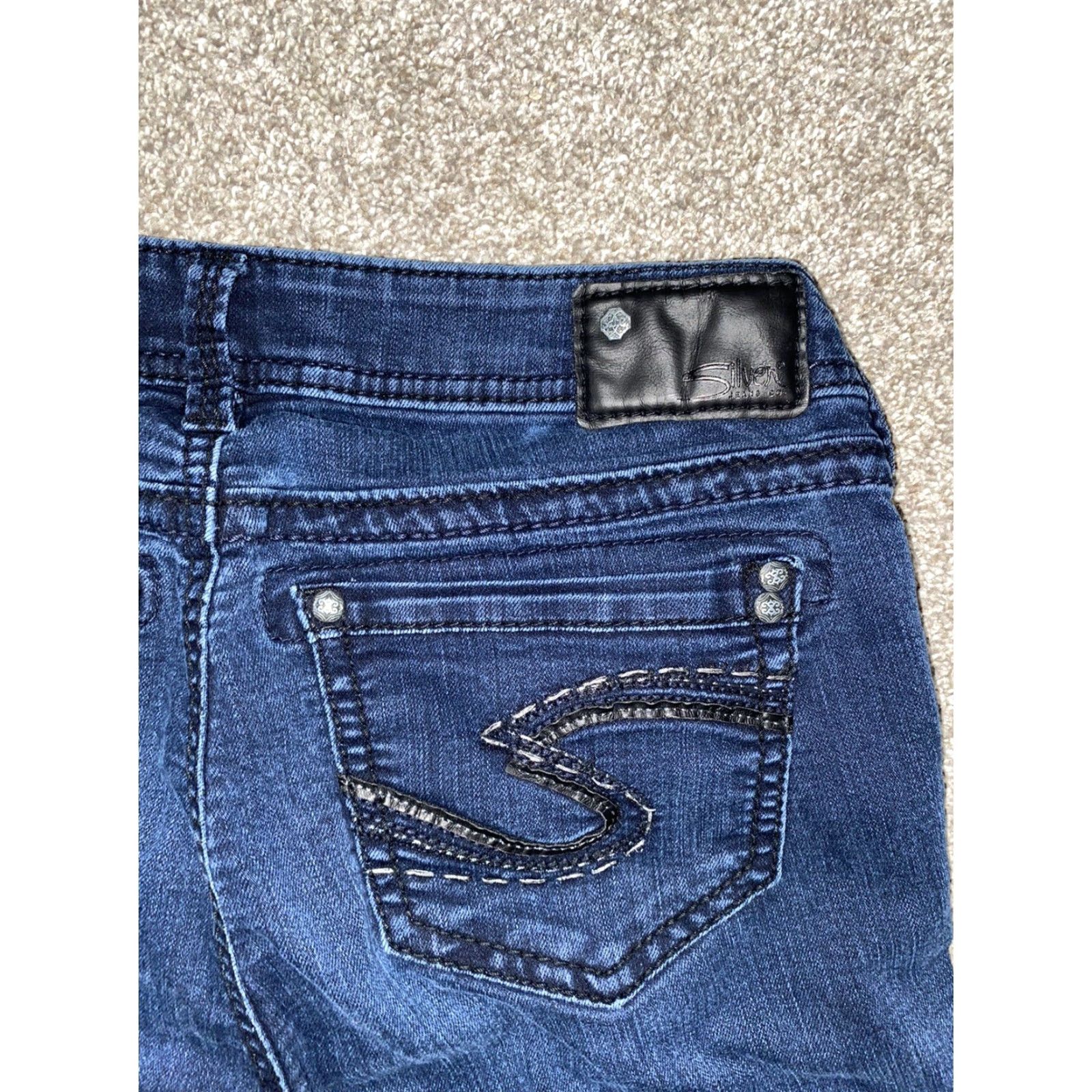 Silver Jeans Co. Silver Jeans Womens Jeans Dark Blue High Super Skinny Sz W27/L31 Regular 27 Womens Size 27" / US 4 / IT 40 - 4 Thumbnail