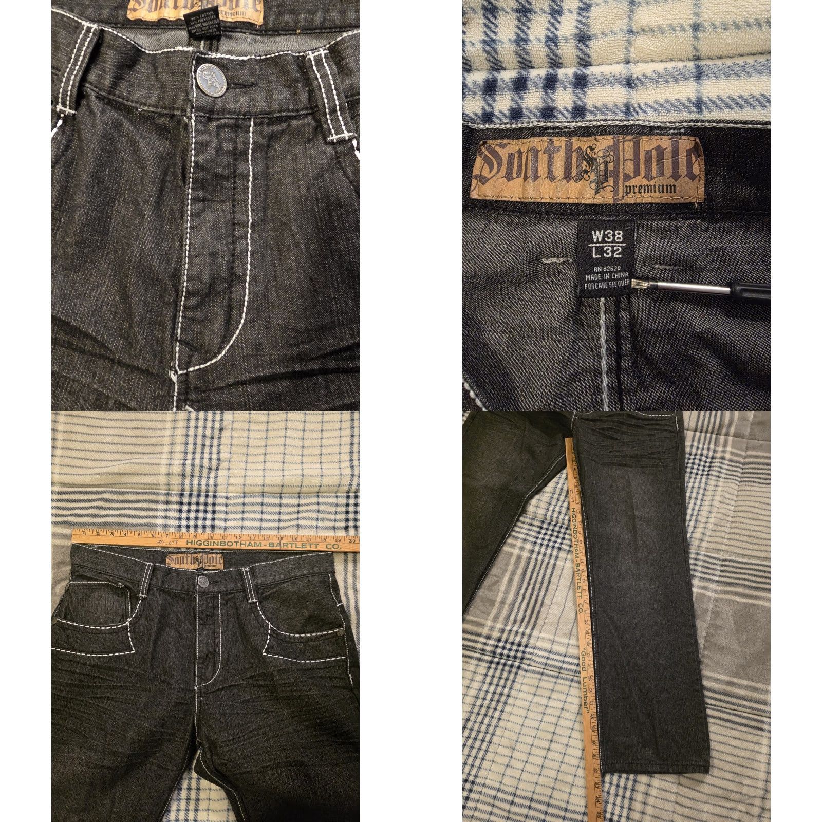 Southpole VINTAGE Southpole Jeans Baggy Black 38x32 Mens Embroidered Pocket Denims 90s Grunge Straight Modern Classic Seasonal Fall Spring Summer Winter Mens Size US 38 / EU 54 - 8 Thumbnail