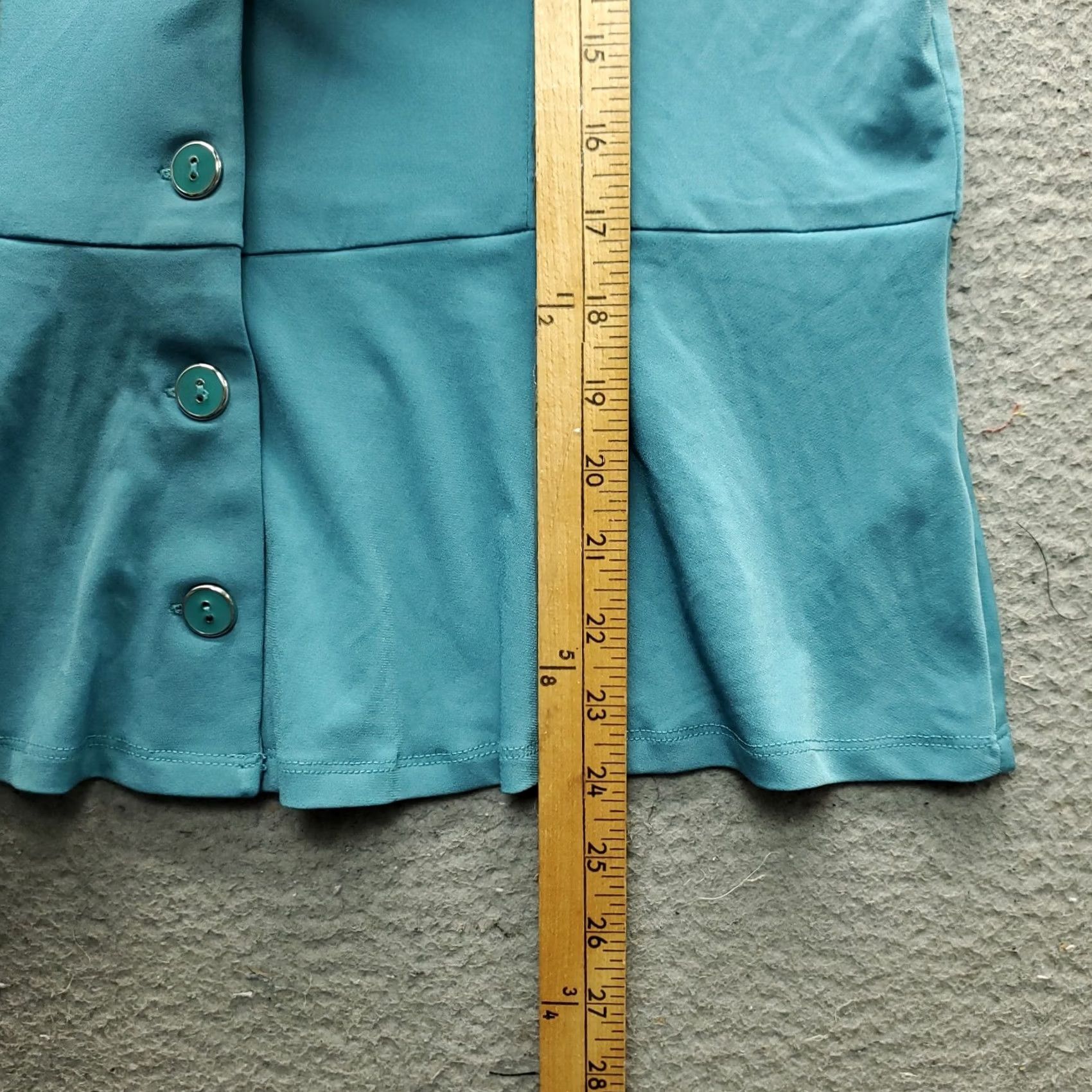 Vintage Susan Graver Blouse Womens Size M Green Stretch Tie Sleeve V-Neck Button-Front Size M / US 6-8 / IT 42-44 - 4 Thumbnail