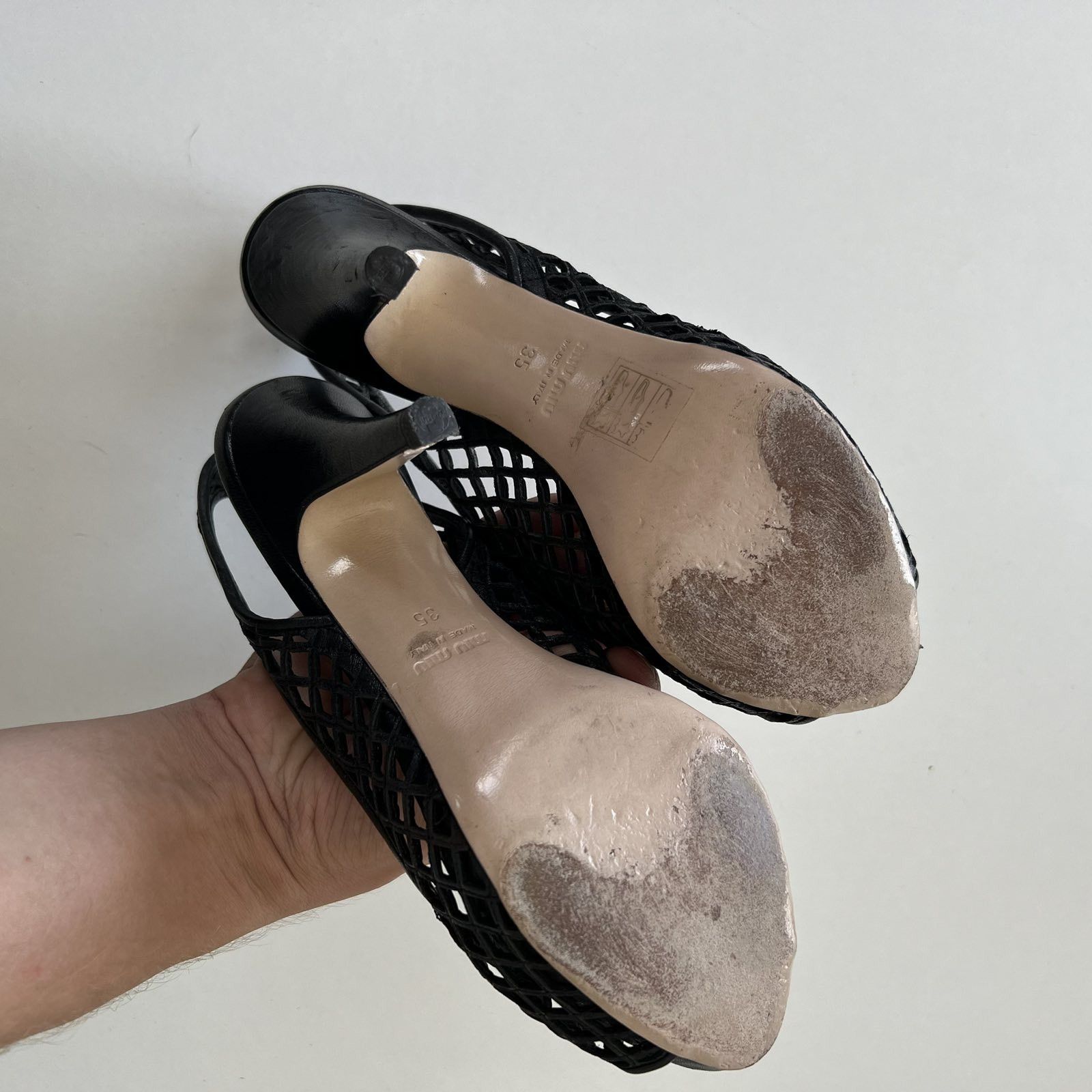 Miu Miu VTG Miu Miu leather heels shoes size 35 Black Size US 5 / IT 35 - 7 Thumbnail