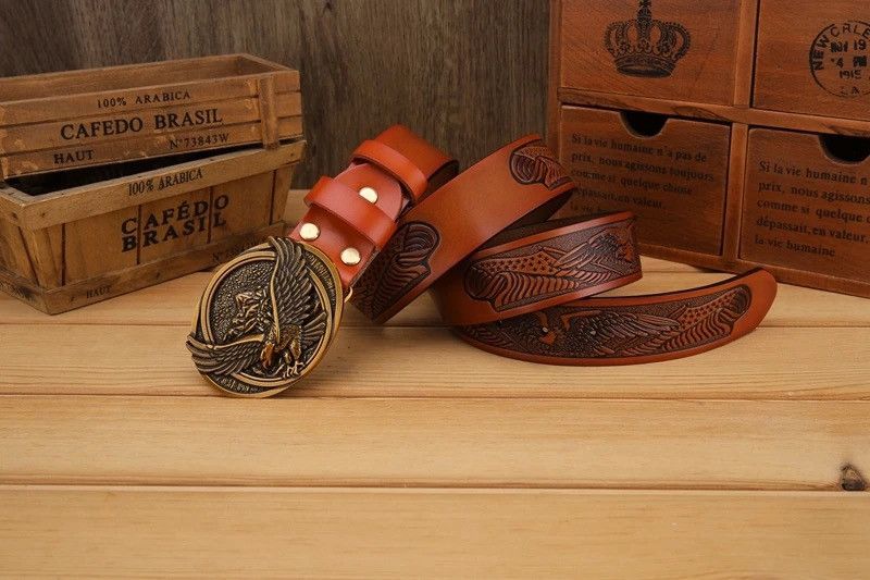 Leather × Vintage Gold Eangle Belt Size ONE SIZE - 2 Thumbnail