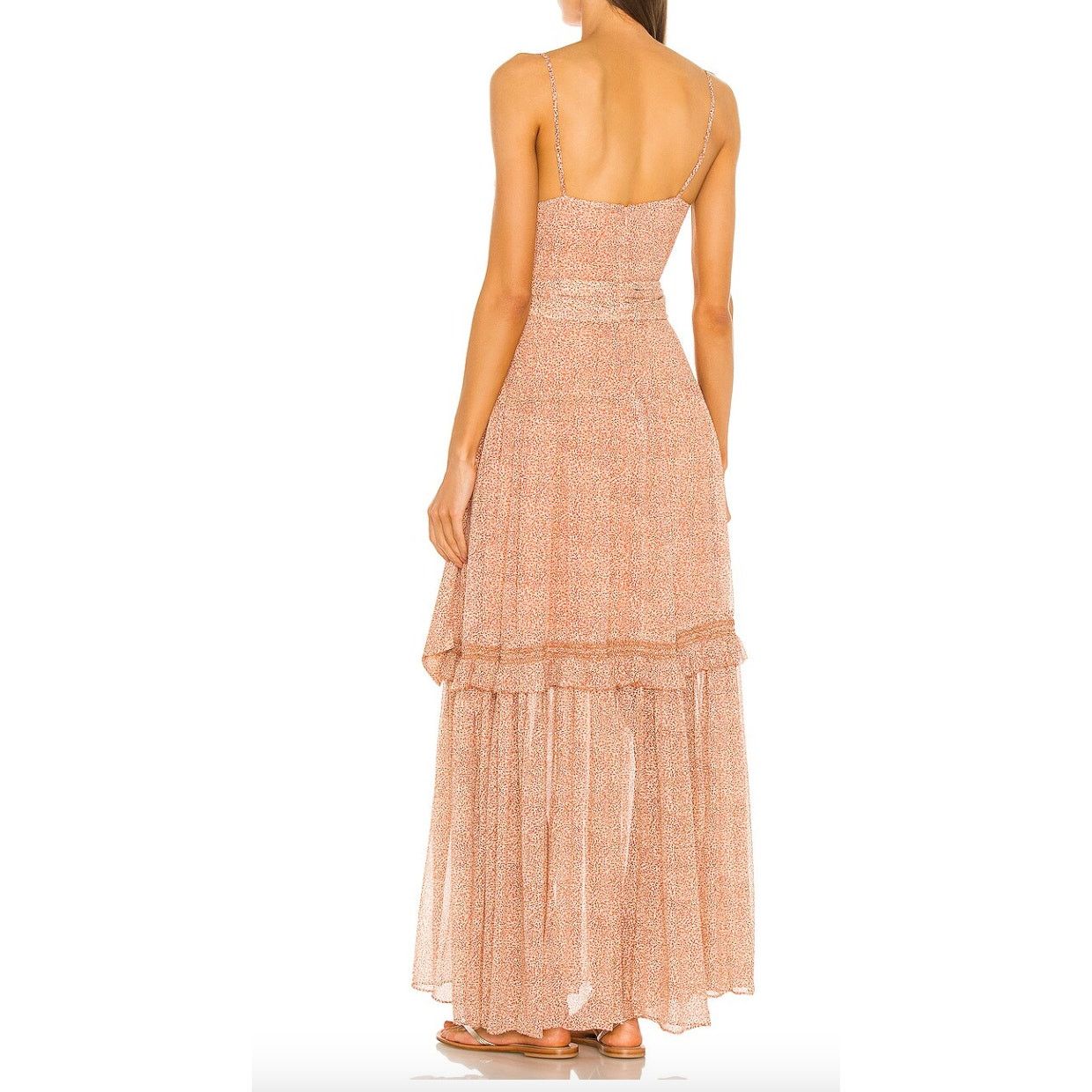 Jonathan Simkhai Simkhai Gia Printed Silk Crinkle Chiffon Tiered Maxi Dress Size S / US 4 / IT 40 - 3 Thumbnail