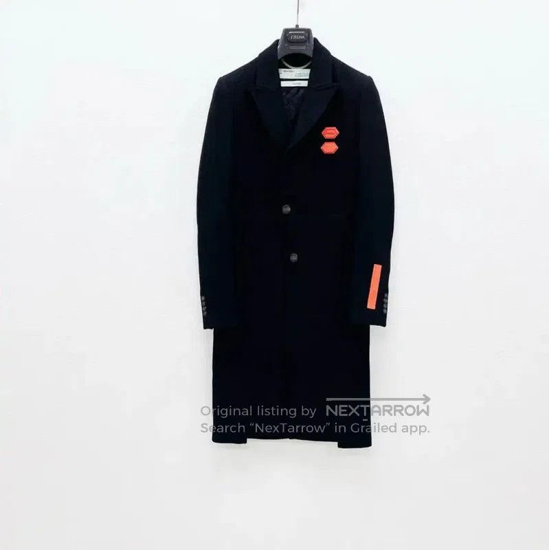 Off-White Off-White Black Wool Winter Coat for Men . Size US XS / EU 42 / 0 - 1 Thumbnail