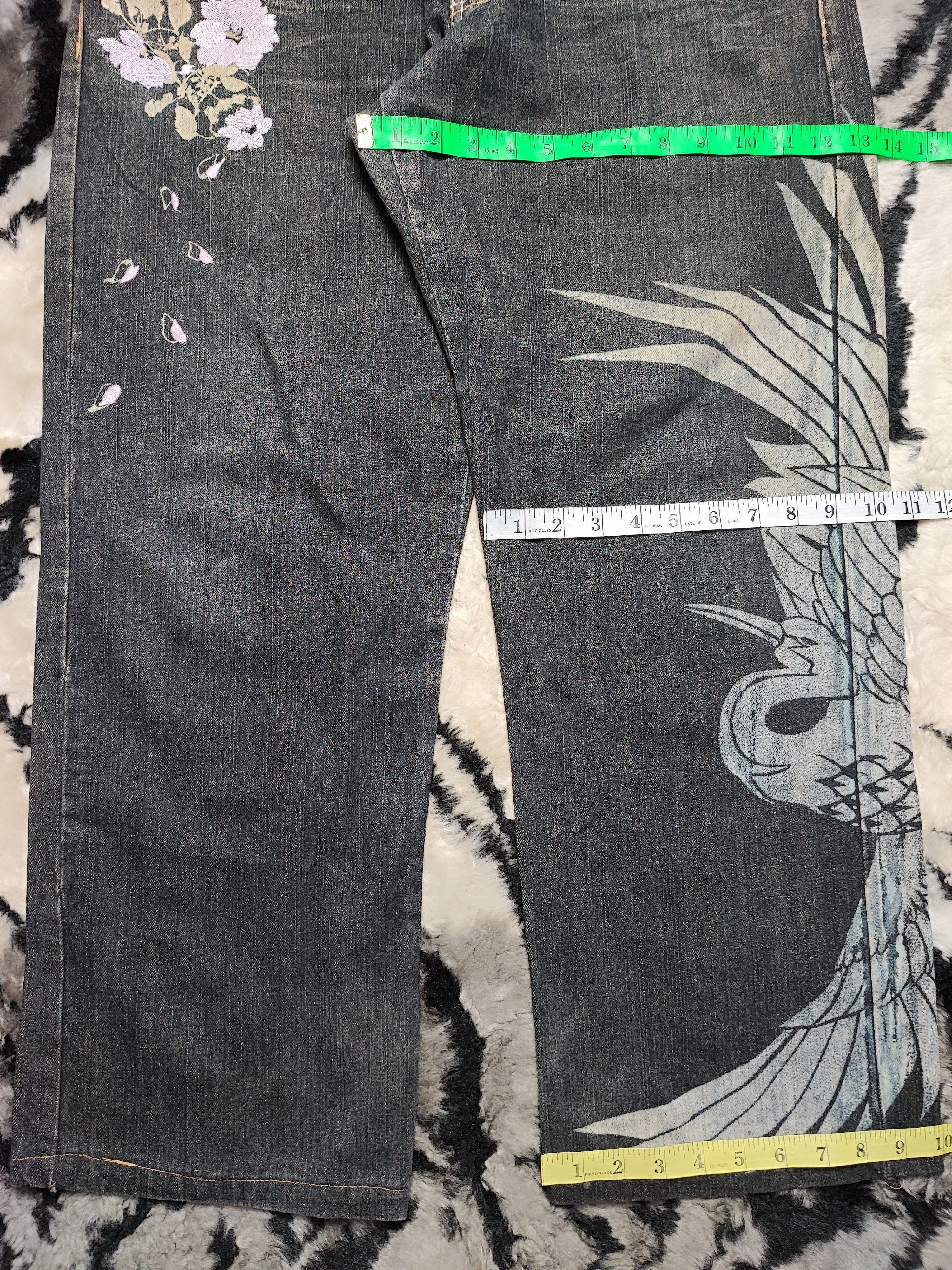 Japanese Brand Sukajan Phoenix Jeans Distressed by Gumu 34x28 Size US 34 / EU 50 - 6 Thumbnail