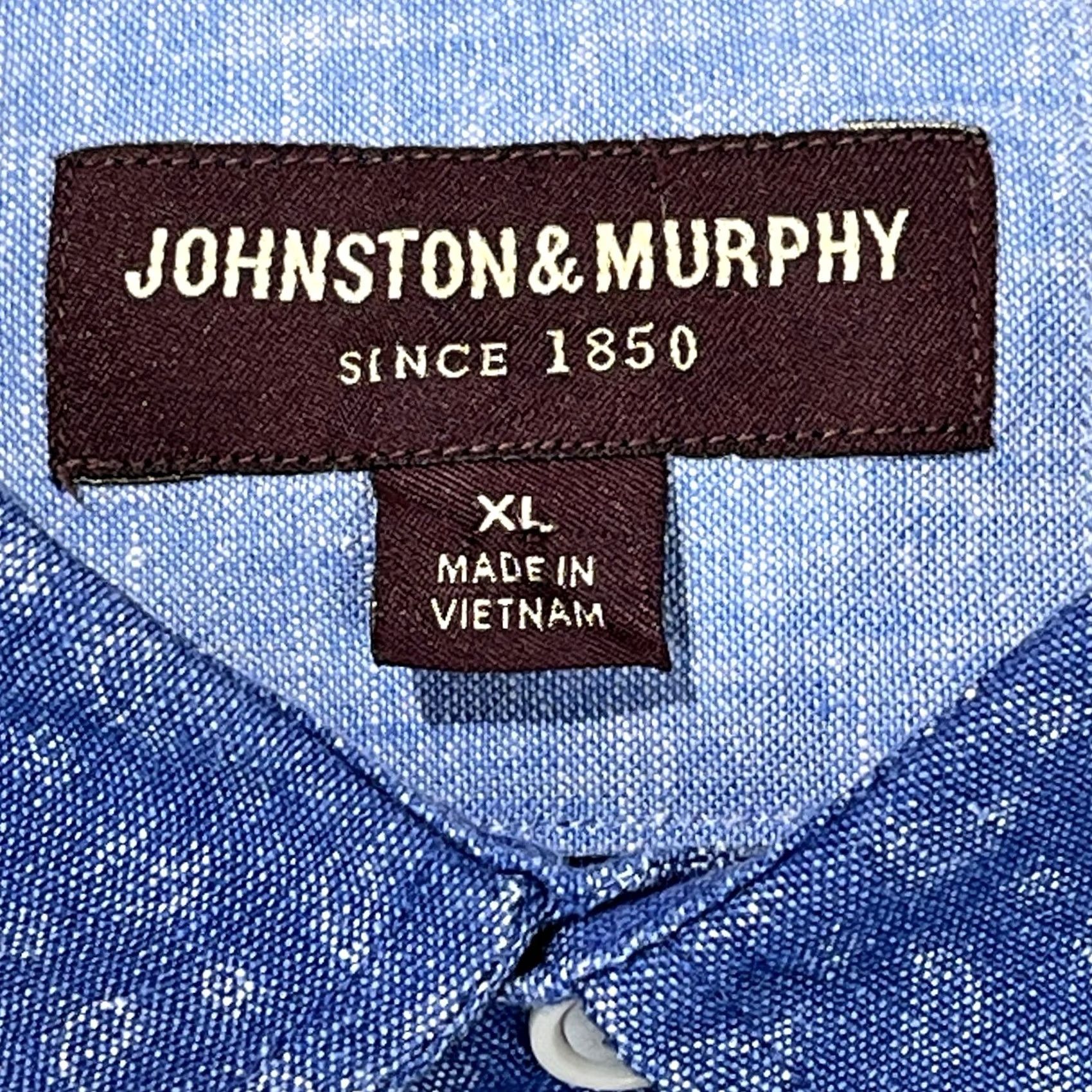 Johnston & Murphy Johnston & Murphy Mens XL Blue Paisley Long Sleeve Button-Up Linen Shirt Size US XL / EU 56 / 4 - 3 Thumbnail