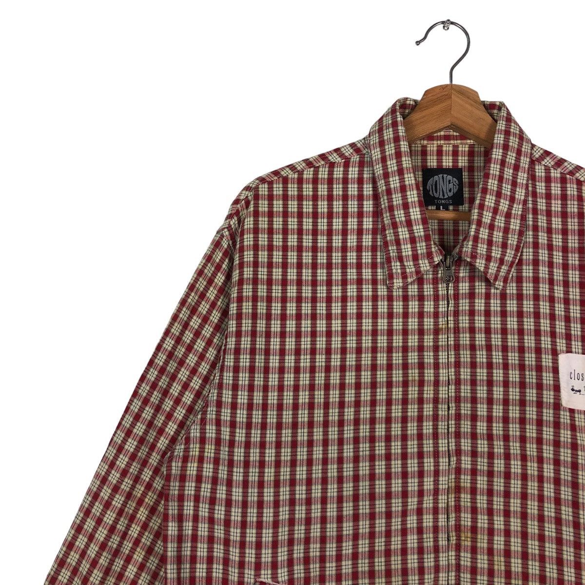 Flannel 🔥90s Vintage Flannel Jacket Tartan Design Tong Issey Moyake Size US L / EU 52-54 / 3 - 6 Thumbnail