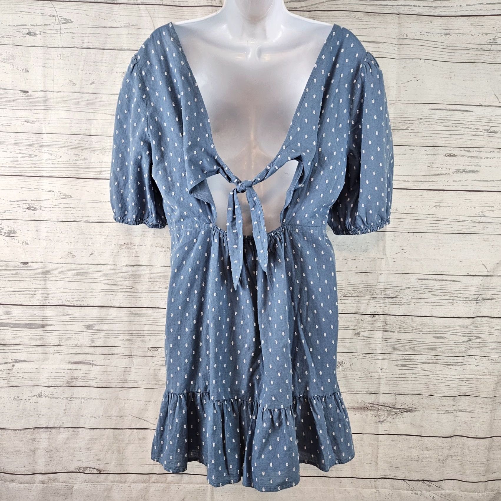 Ann Taylor LOFT Dress Womens Sz 14 Blue White Cotton Clip Tie Back Flounce  Swing - ilac.rochib.com