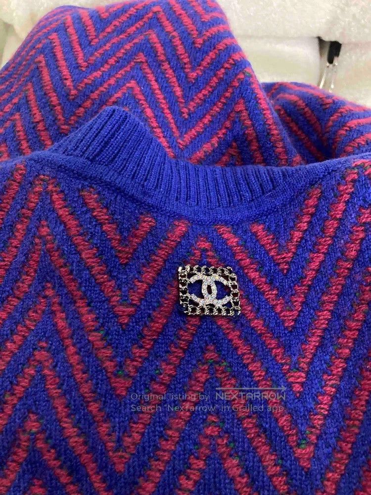 Chanel Chanel Purple-red wavy cc dress Size XXS / US 00 / IT 34 - 4 Thumbnail