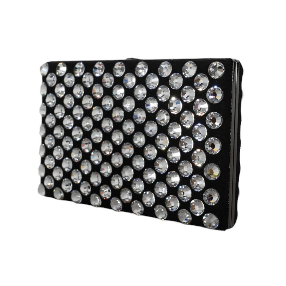 Dolce & Gabbana Dolce & Gabbana Black Velvet Crystal Clutch Evening Party Pu Size ONE SIZE - 3 Thumbnail