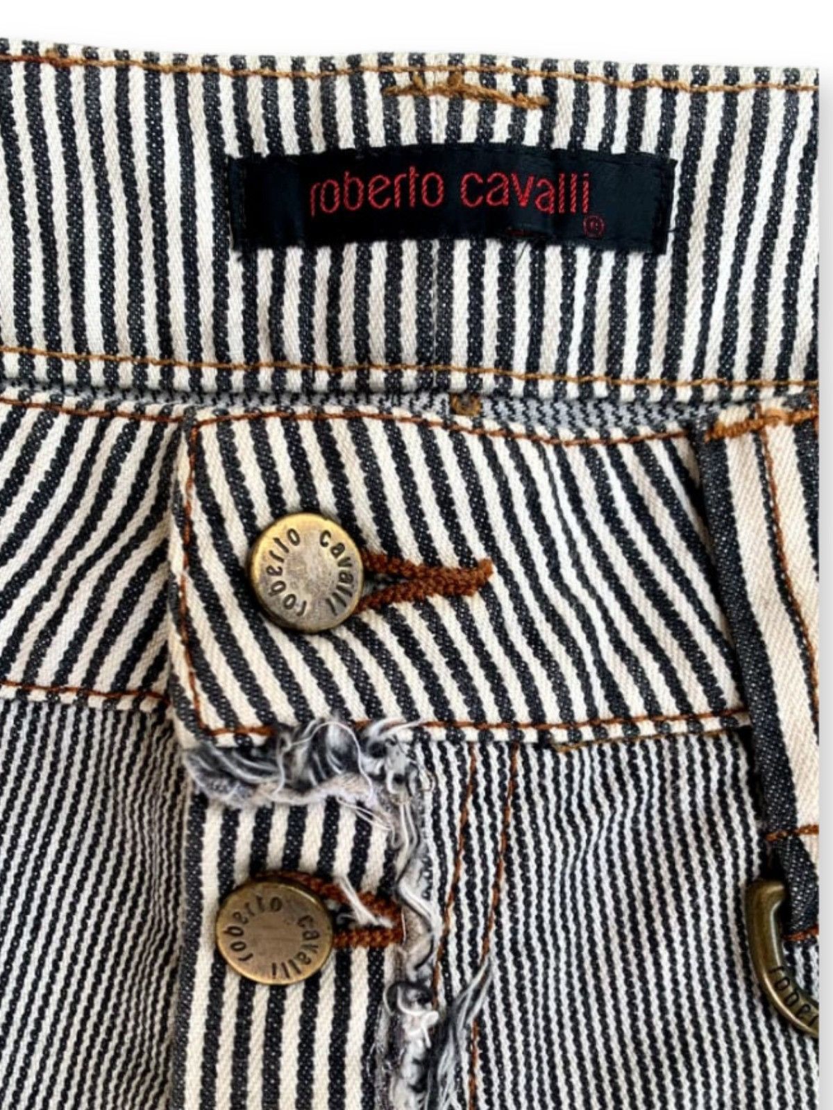 Roberto Cavalli Roberto Cavalli Bootcut Denim Stripe Print Provocateur Size 29" - 6 Thumbnail