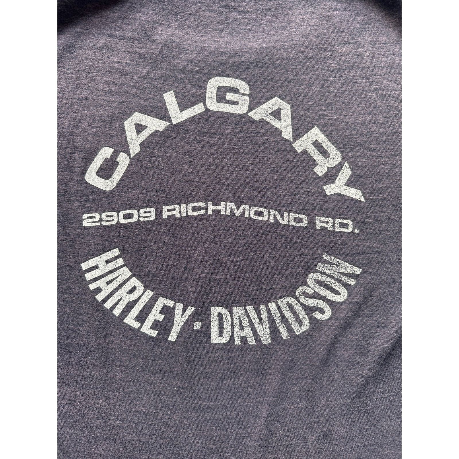 Harley Davidson × Vintage Vintage Faded Calgary Harley Davidson Ringer Tee SZ S Size US M / EU 48-50 / 2 - 6 Thumbnail