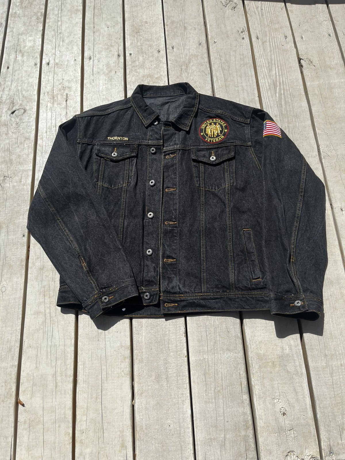 Other Vintage Veteran Denim Jacket Size US XL / EU 56 / 4 - 1 Thumbnail