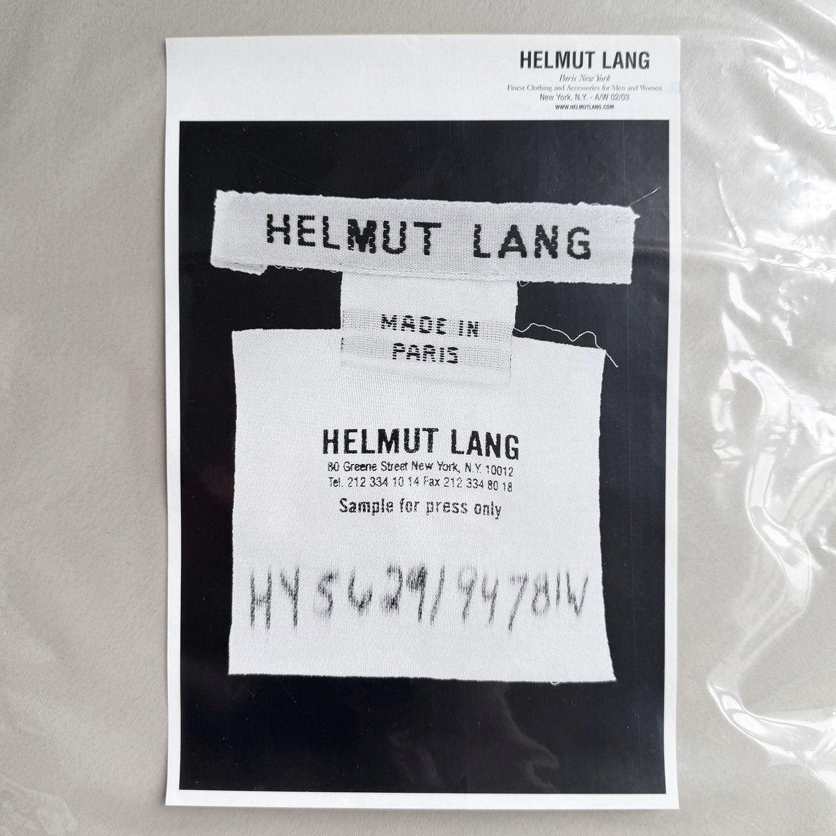 Helmut Lang Helmut Lang Vintage Print Ad Poster Size ONE SIZE - 3 Thumbnail