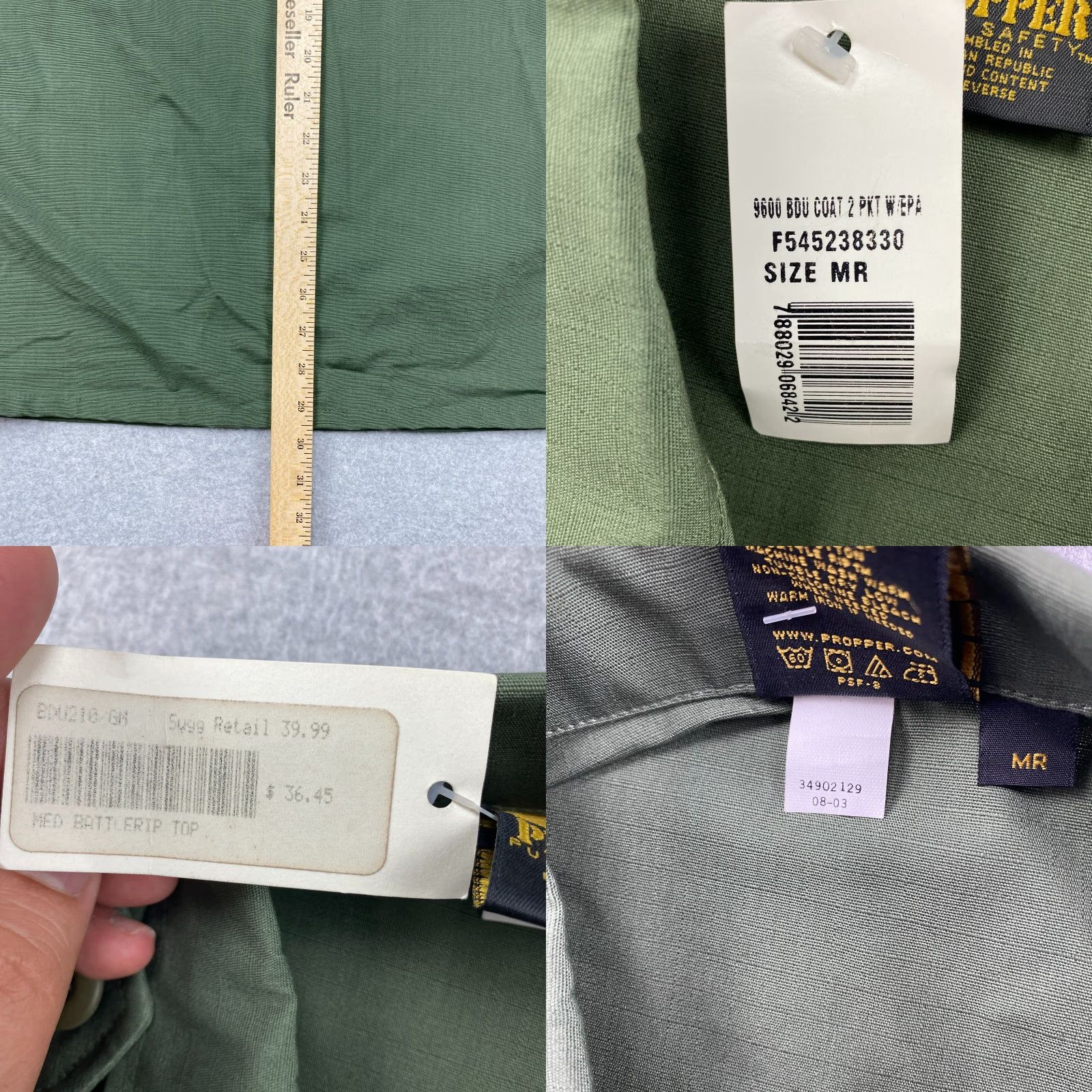 Propper VINTAGE PROPPER Military Jacket M Green Button 2 Pockets All Seasons Casual Workwear Mens Size US M / EU 48-50 / 2 - 8 Thumbnail