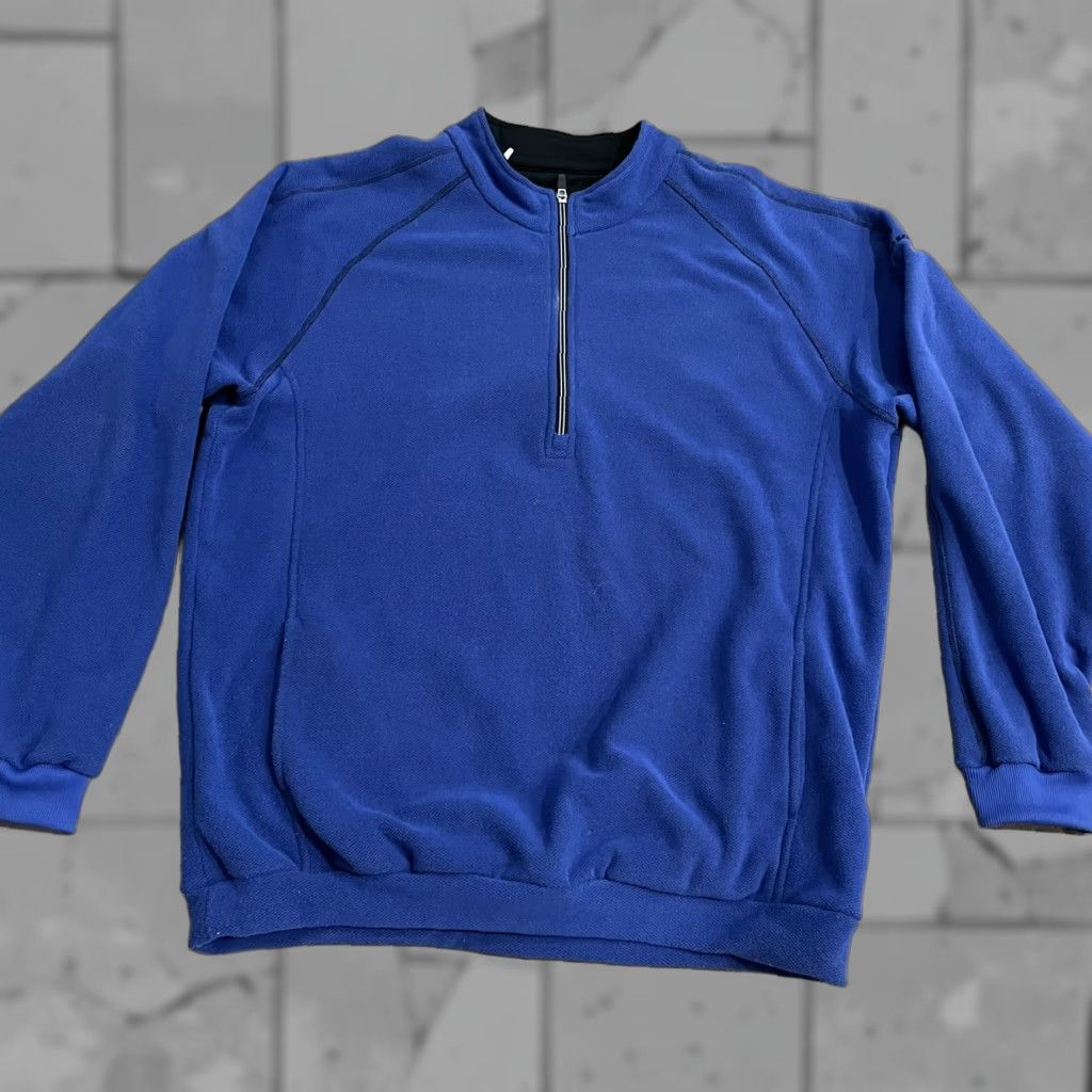 Vintage Straight Down Blue half-zip fleece pullover Jacket XL Mens Blue Size US XL / EU 56 / 4 - 1 Thumbnail