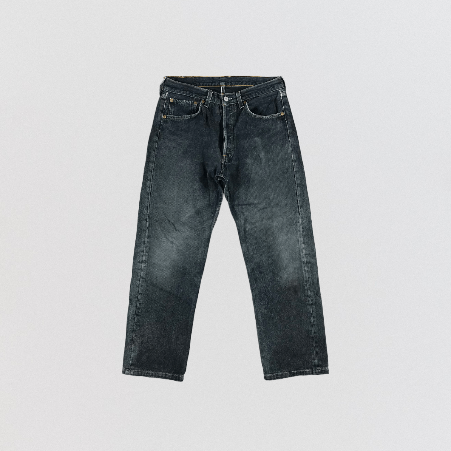 Levi's 90s Vintage Faded Black Levis 501 Jeans-JM3049 Size US 30 / EU 46 - 1 Thumbnail
