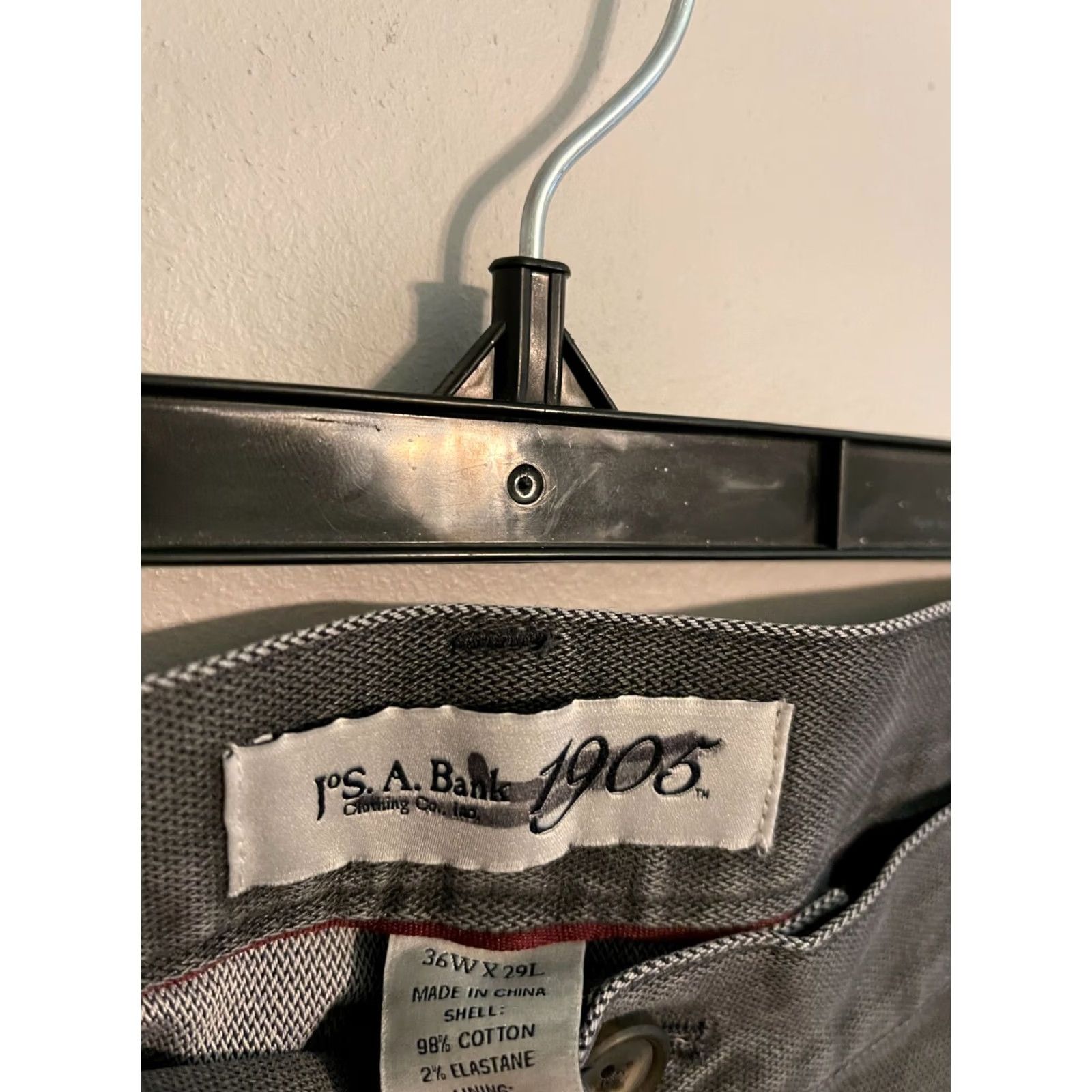 Jos. A. Bank Jos. A. Bank Pants Mens 36 Gray Light Faded Flat Front Casual Men 36x29 New Size US 37 - 4 Thumbnail
