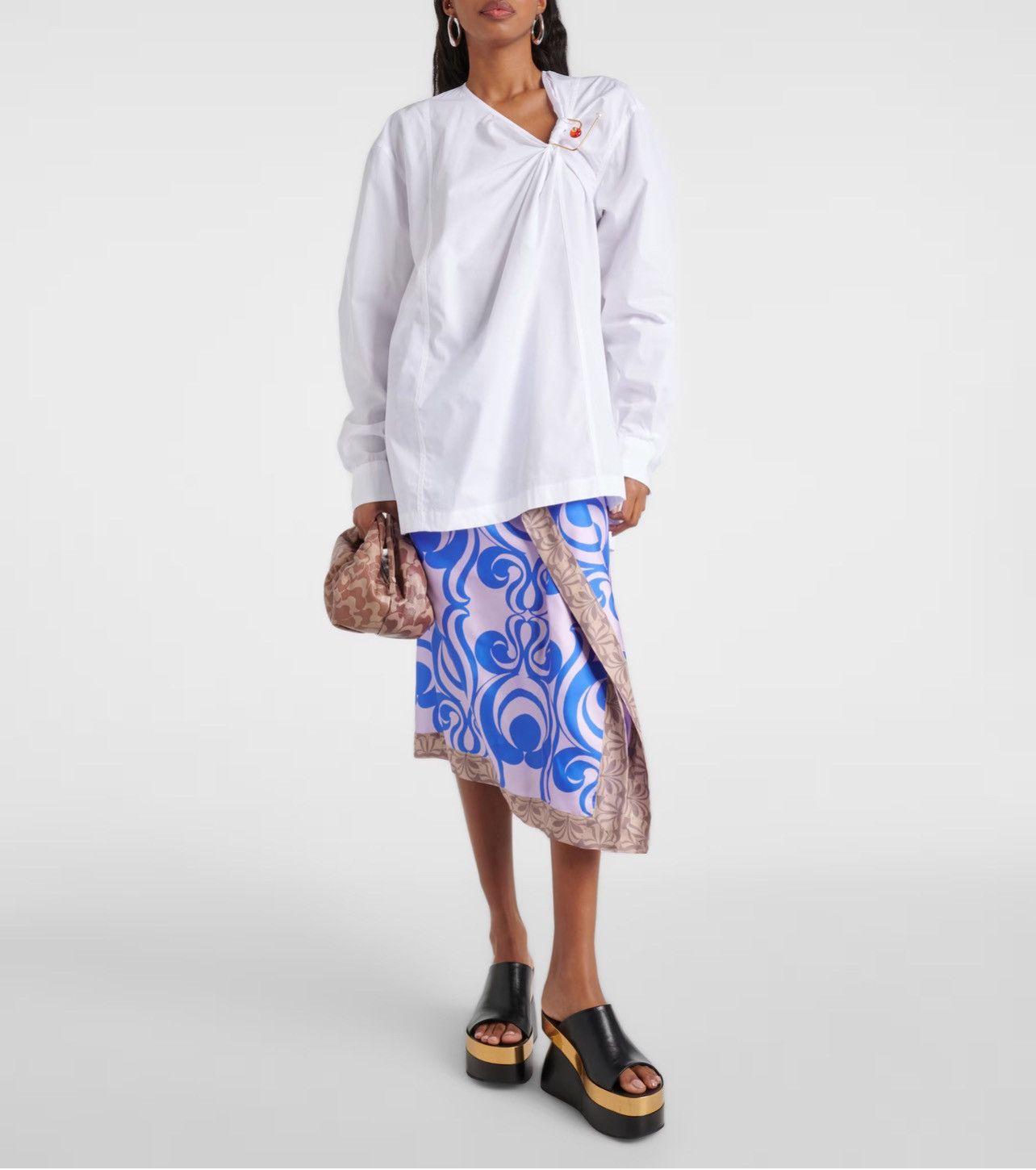 Dries Van Noten Dries Van Noten Twisted Ring Poplin blouse size 36/us 4 Size S / US 4 / IT 40 - 1 Thumbnail