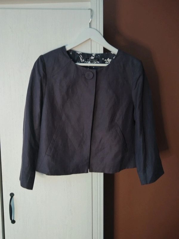 Laura Ashley × Vintage Laura Ashley purple vintage short blazer Size M / US 6-8 / IT 42-44 - 1 Thumbnail
