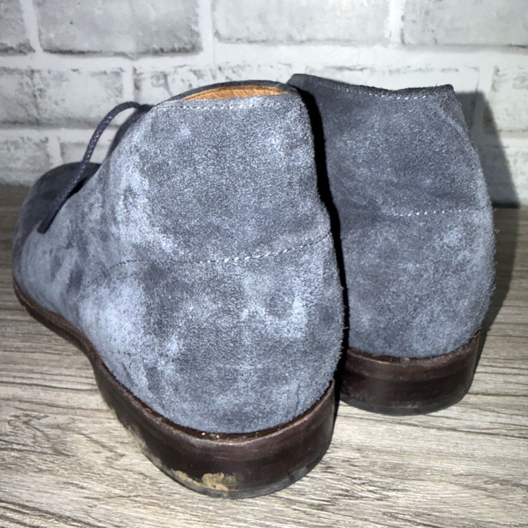J.Crew VINTAGE J.CREW Blue Suede Leather Boots Mens Size 11 Chukka Boots Leather Mens 11 Blue Leather Boots Size US 11 / EU 44 - 4 Thumbnail