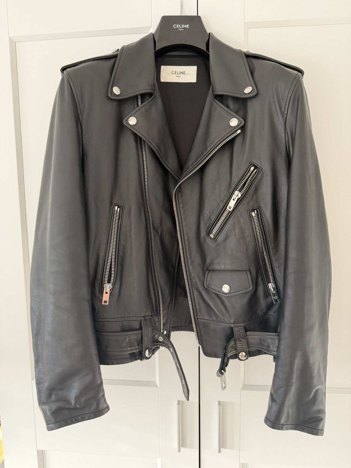 Celine Celine Leather Biker Jacket Size US M / EU 48-50 / 2 - 1 Thumbnail