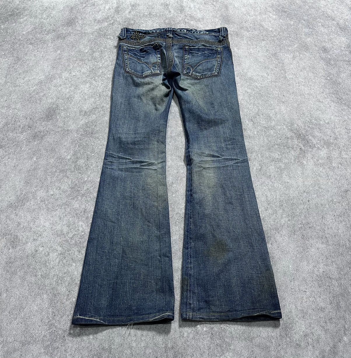 If Six Was Nine Japanes Back Number Flared Studded Jeans Size US 32 / EU 48 - 2 Thumbnail